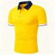 Men's Yellow Contrast-Collar Polo Shirt