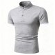 Men's Grey Stand-Collar Polo Shirt