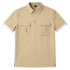 Beige Textured Utility Polo Shirt