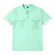 Mint Green Henley Utility Polo Shirt