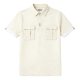 Cream Logo-Collar Utility Polo Shirt